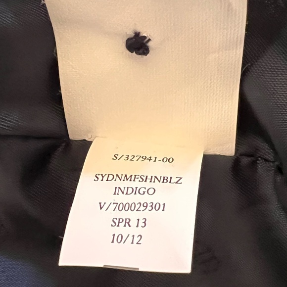 Banana Republic Indigo Blazer Gold Crest Buttons Petite 00P - Picture 10 of 10